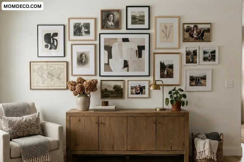 create a balanced gallery wall that feels intentional