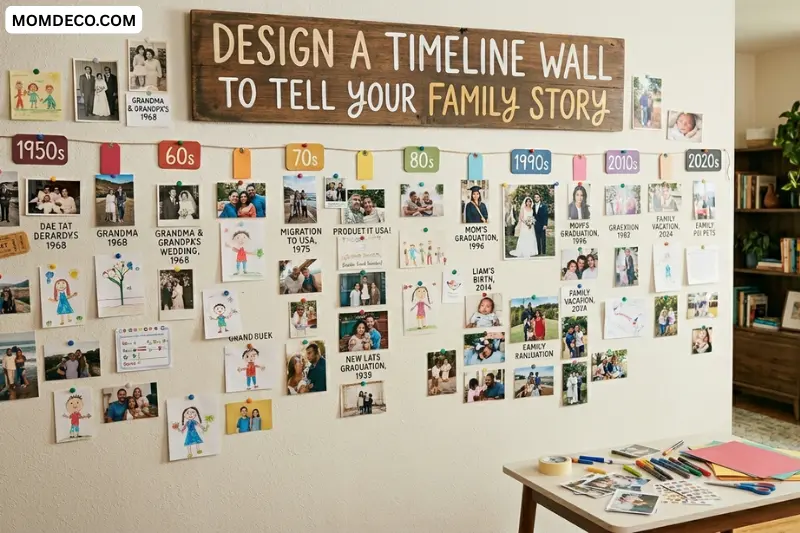 design a timeline wall to tell your family story