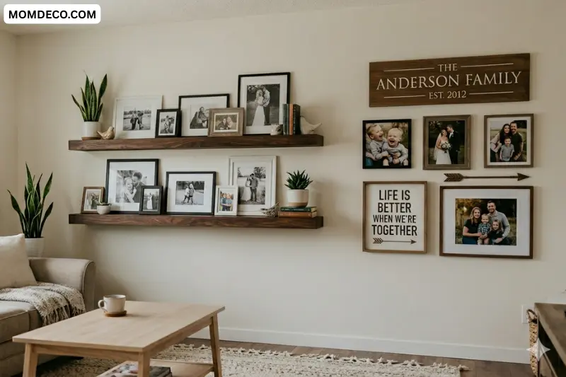 mix modern elements with traditional family photos