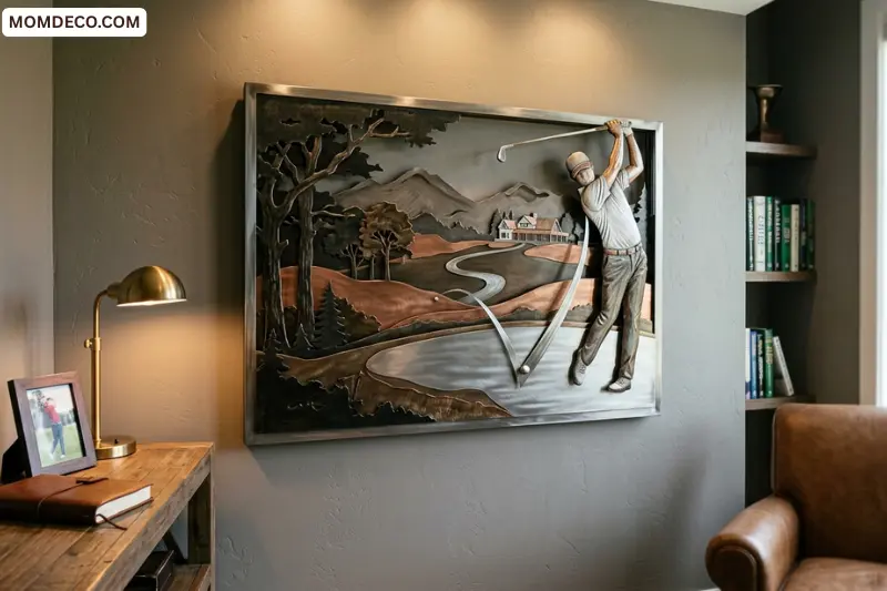 3d metal golf wall sculptures