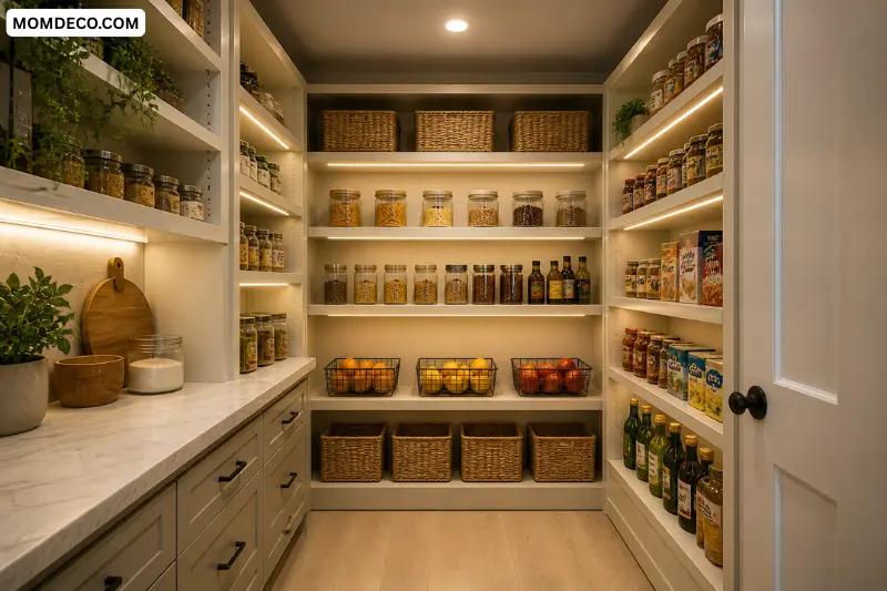 add lighting to make your kitchen pantry shine