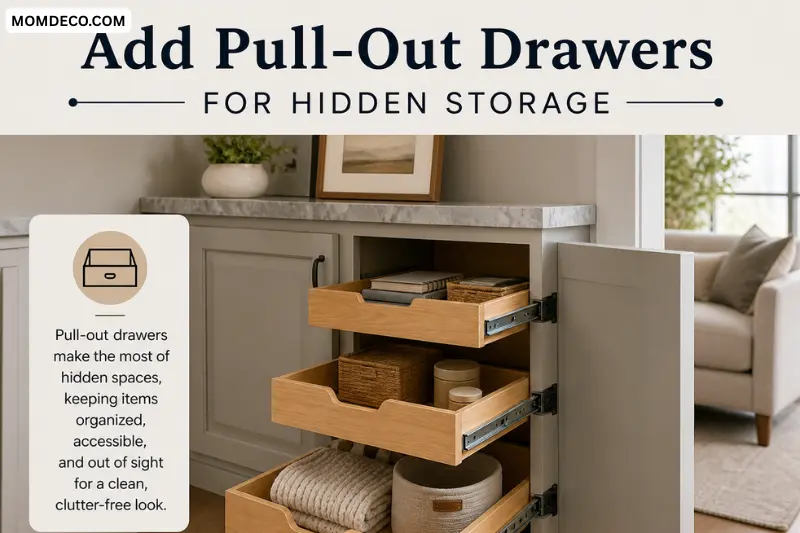 add pull out drawers for hidden storage