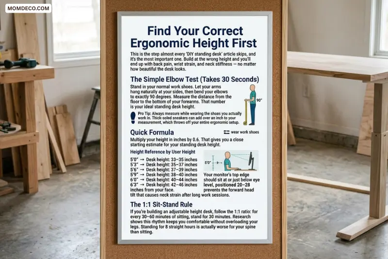 find your correct ergonomic height first