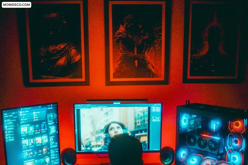 framed game maps and blueprint posters