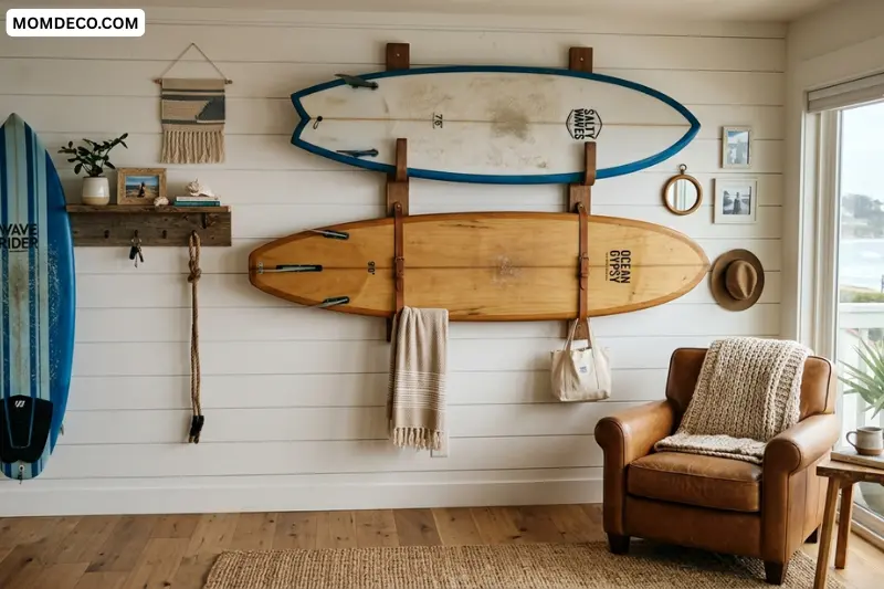 functional surfboard wall decor ideas