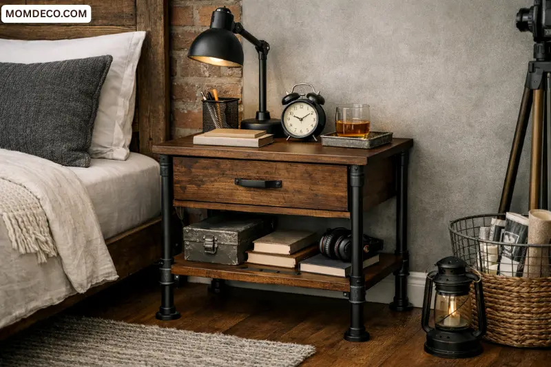 industrial diy nightstand