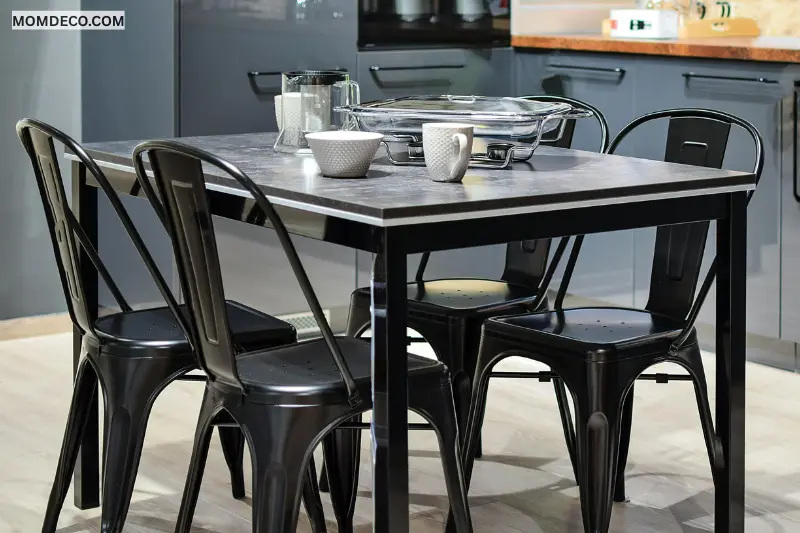 industrial metal frame dining table