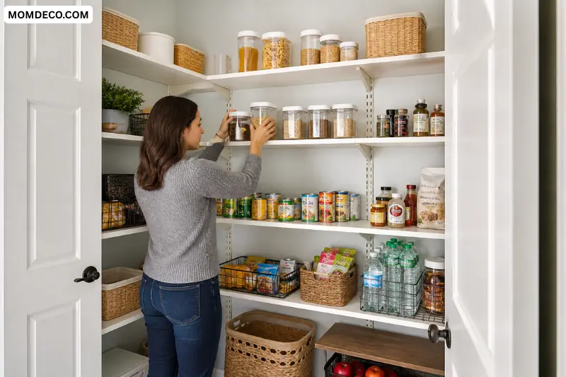 install adjustable pantry helving for flexible storage
