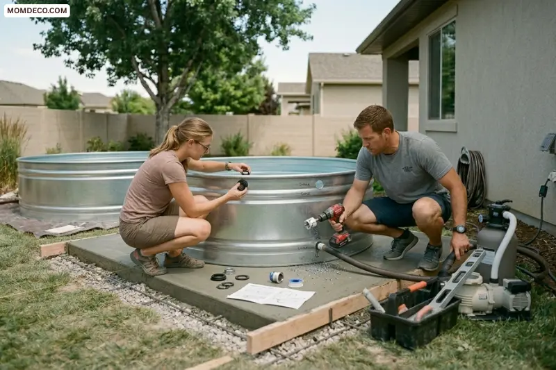install the pump and filter