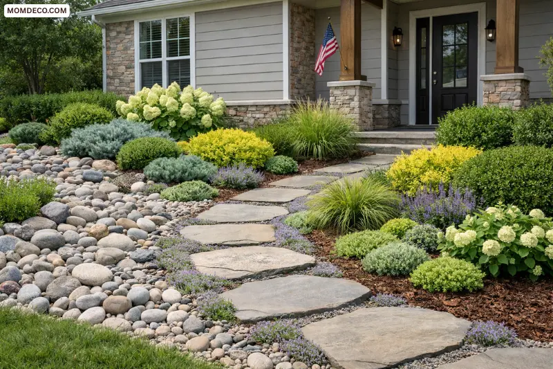 low-maintenance front landscaping look good without the work