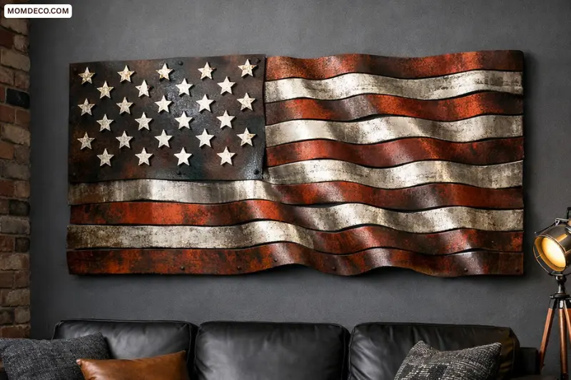 metal flag wall art 