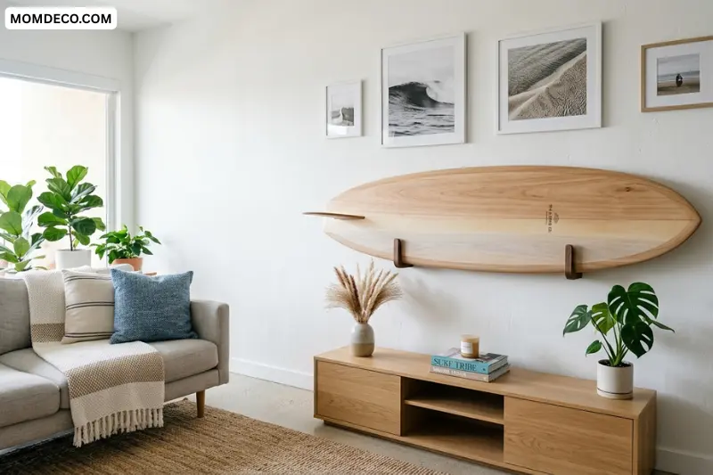 minimalist and modern surfboard decor