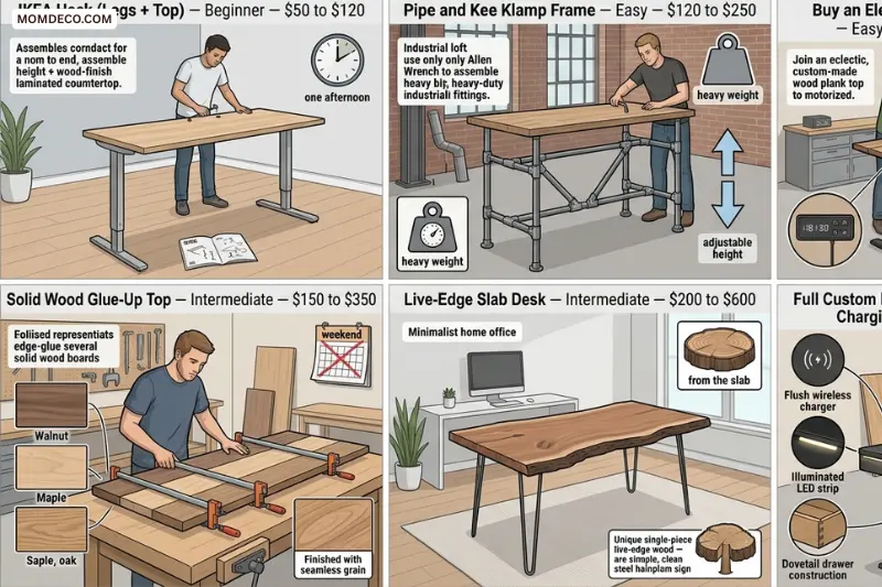 six diy standing desk methods with skill levels