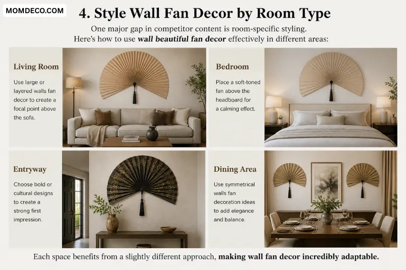 style wall fan decor by room type