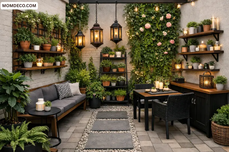 use vertical space to make the courtyard feel bigger