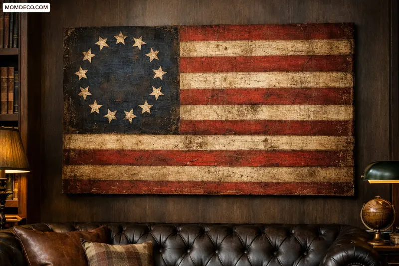 vintage and distressed flag prints