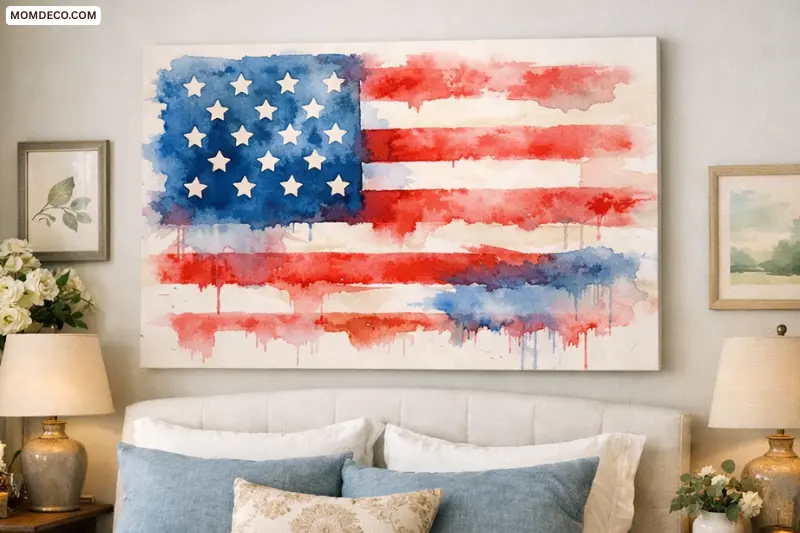 watercolor american flag art