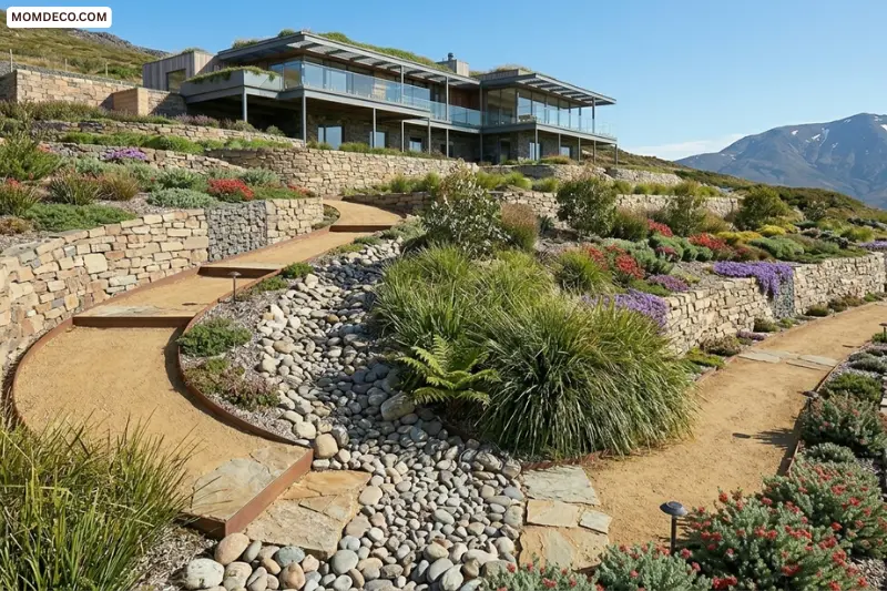add a dry creek bed for drainage