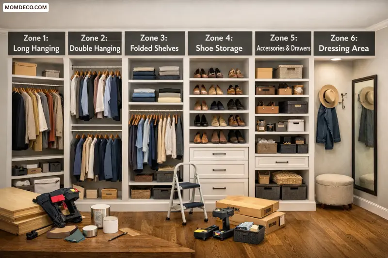 build the right zones for your walk-in closet