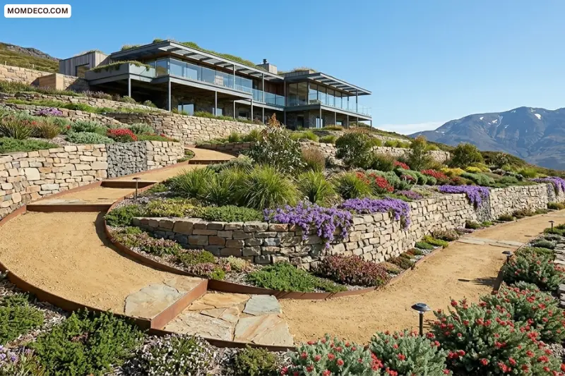 install a curved pathway