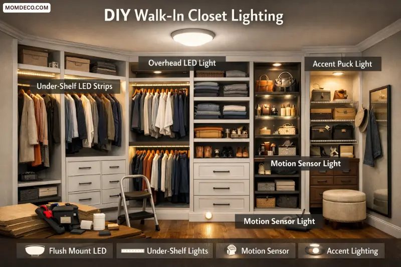 lighting makes or breaks your diy walk-in closet