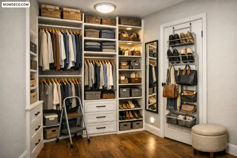 make a small walk-in closet work harder