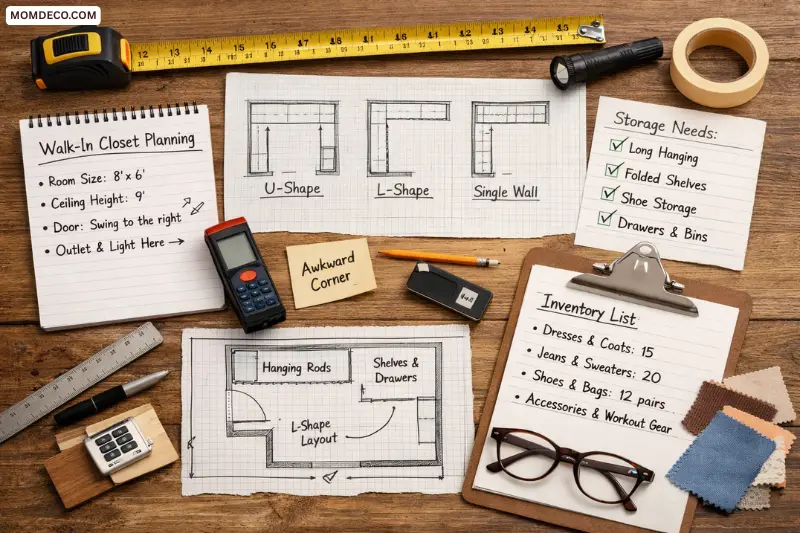 plan your diy walk-in closet layout